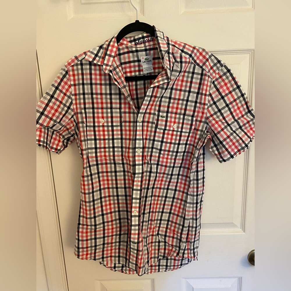 Lacoste button down. Size-38 “slim fit”. Plade. Perfect condition